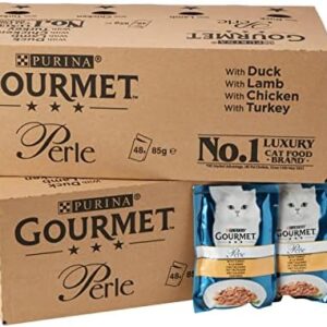 Gourmet Perle Adult Wet Cat Food Chef’s Collection in Gravy with Duck, Lamb, Chicken, Turkey 96 x 85g Packs