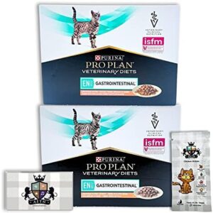 AETN Creations Pro Plan Gastrointestinal Wet Cat Food Mixed Pack 10x85g Chicken 10x85g Salmon with AETN Cat Treat Nourishing Digestive Health Formula